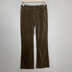 Theory Womens Pants Sz 8 Velvet Brown Bootcut Semi Flared Velour Solid Made USA